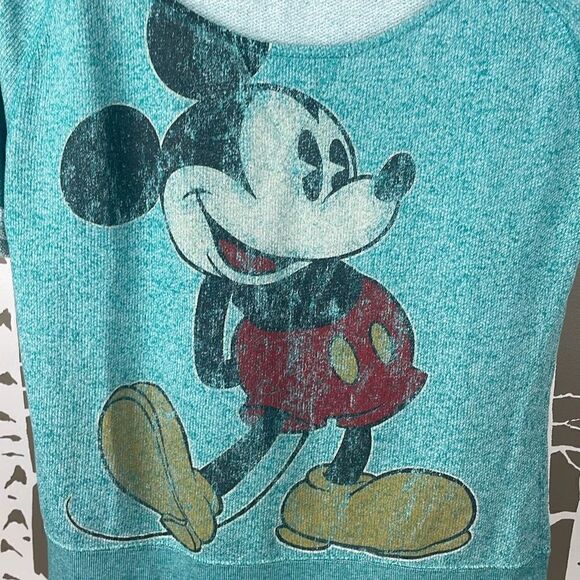 Disney Mickey Mouse French Terry Short Sleeve Sweatshirt M - Picture 5 of 7